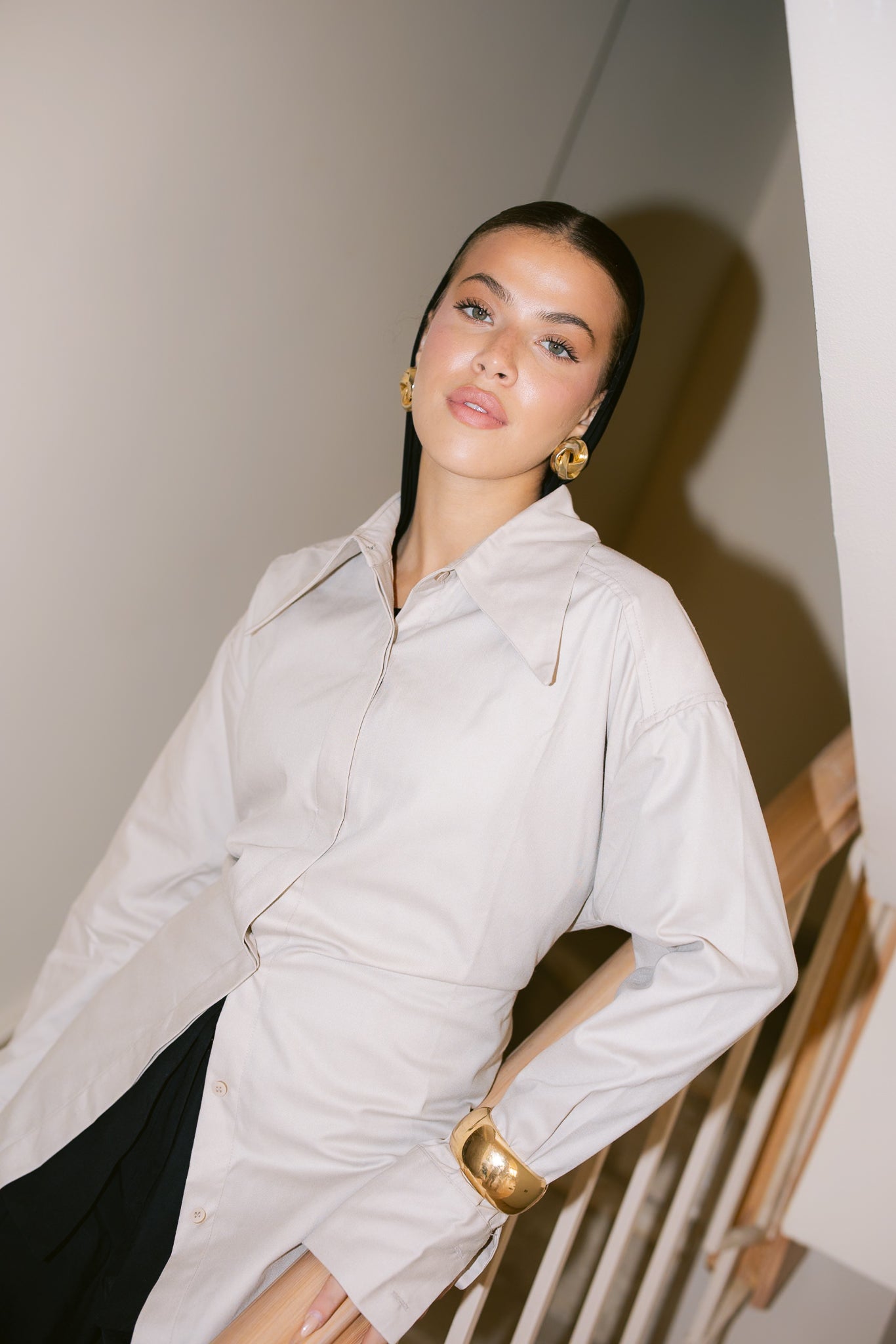 Dad Fitted Shirt - Beige