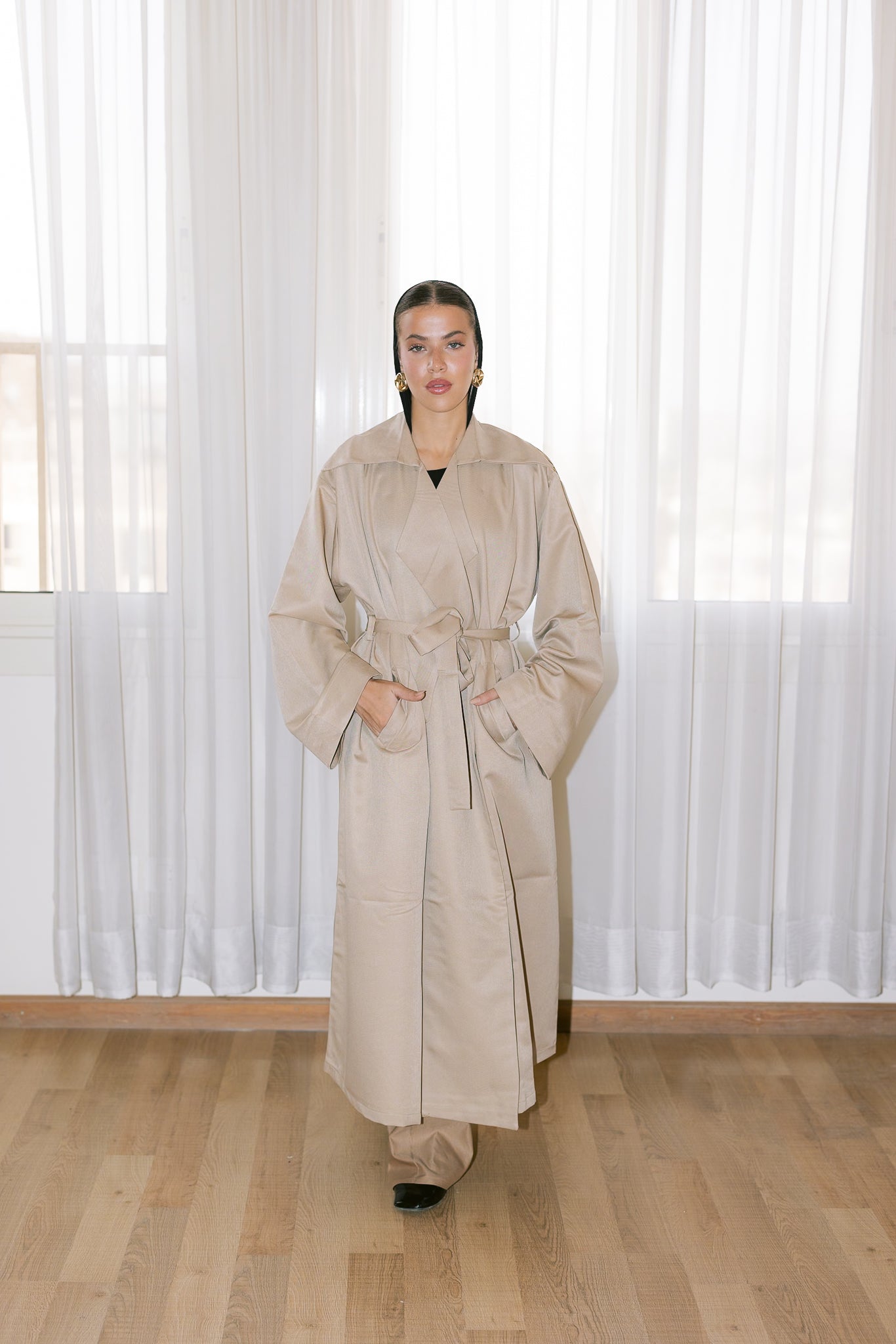 Flowing Trench Coat - Coffee