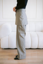 Skirt Layered Pants - Khaki
