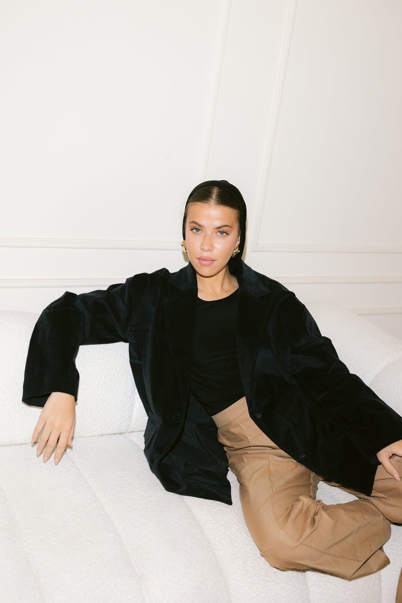 Oversized Suede Blazer - Black