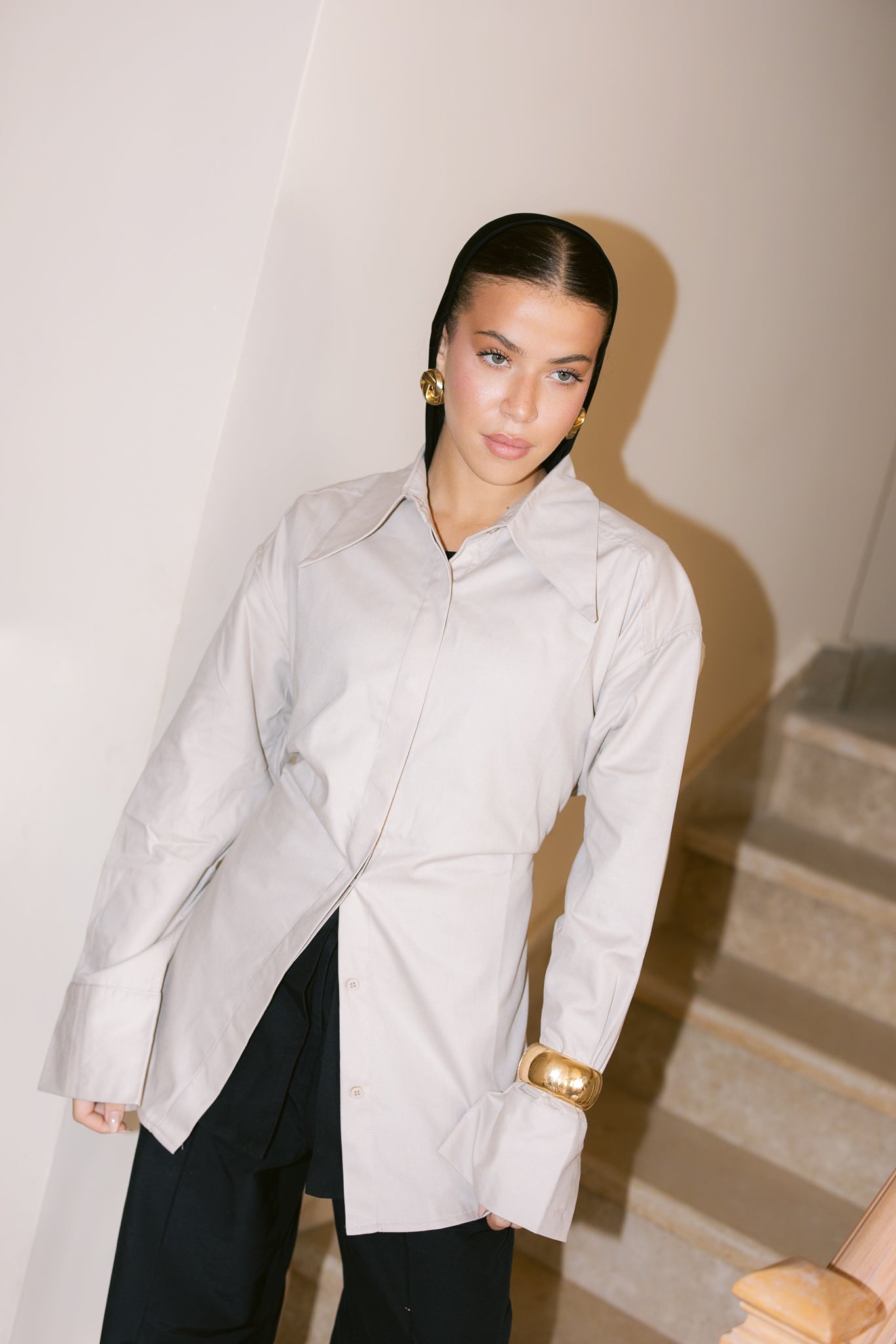 Dad Fitted Shirt - Beige