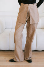 Skirt Layered Pants - Toffee