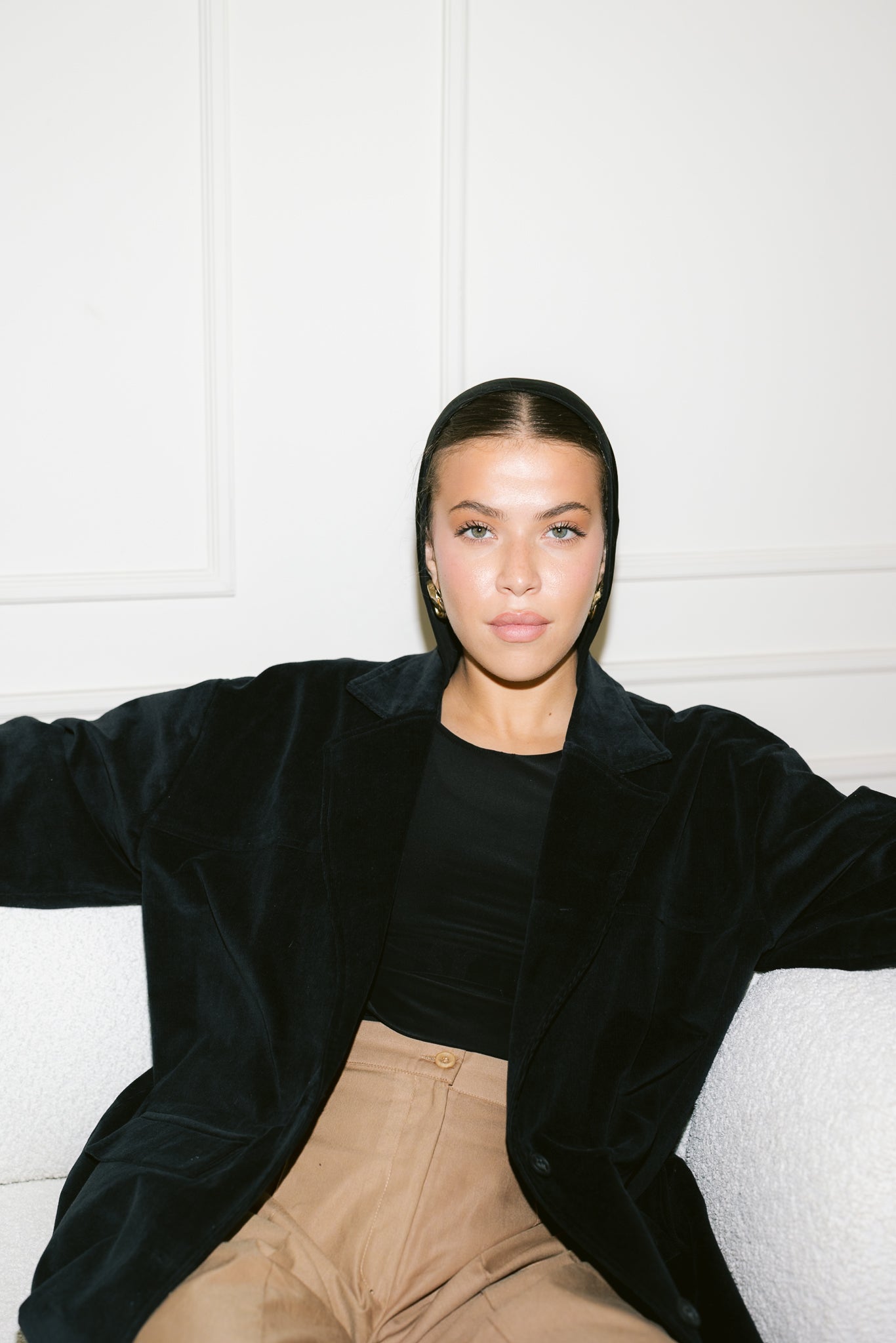 Oversized Suede Blazer - Black