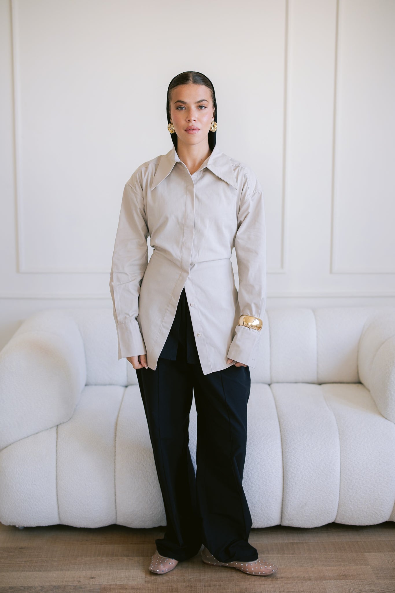 Dad Fitted Shirt - Beige