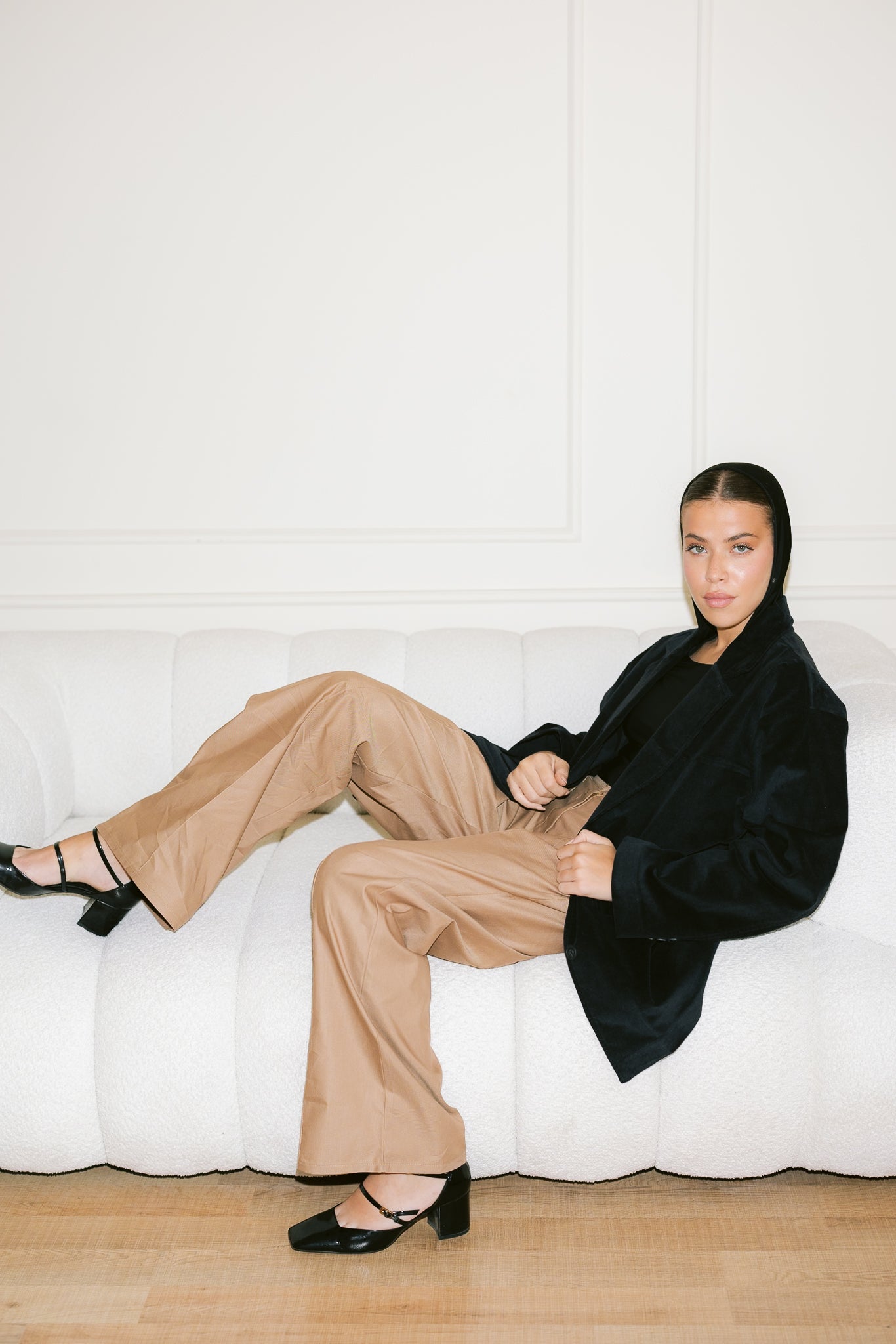 Oversized Suede Blazer - Black