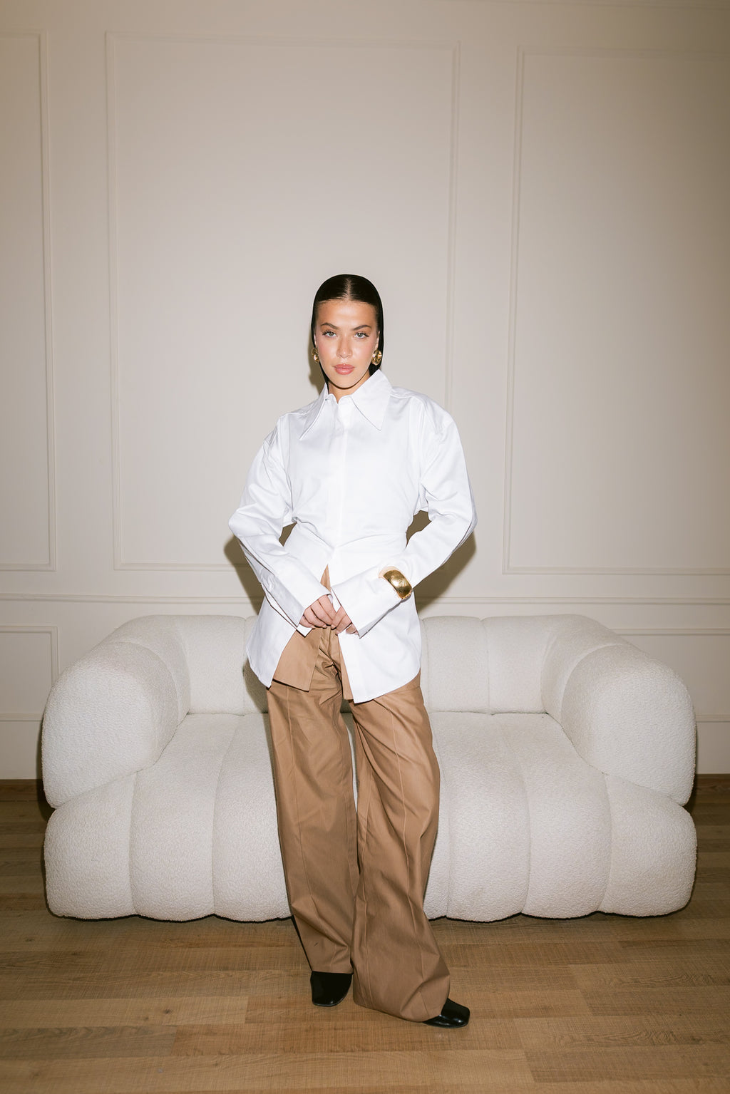 Skirt Layered Pants - Toffee