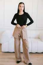 Skirt Layered Pants - Toffee