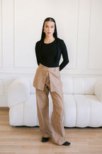 Skirt Layered Pants - Toffee