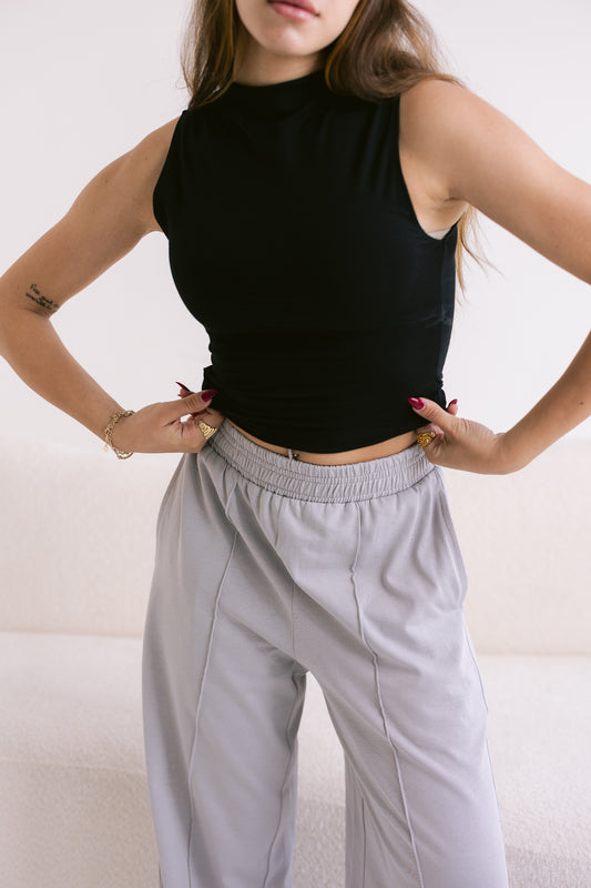 Mock Neck Top - Black