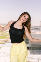 Flowing Linen Trousers - Yellow