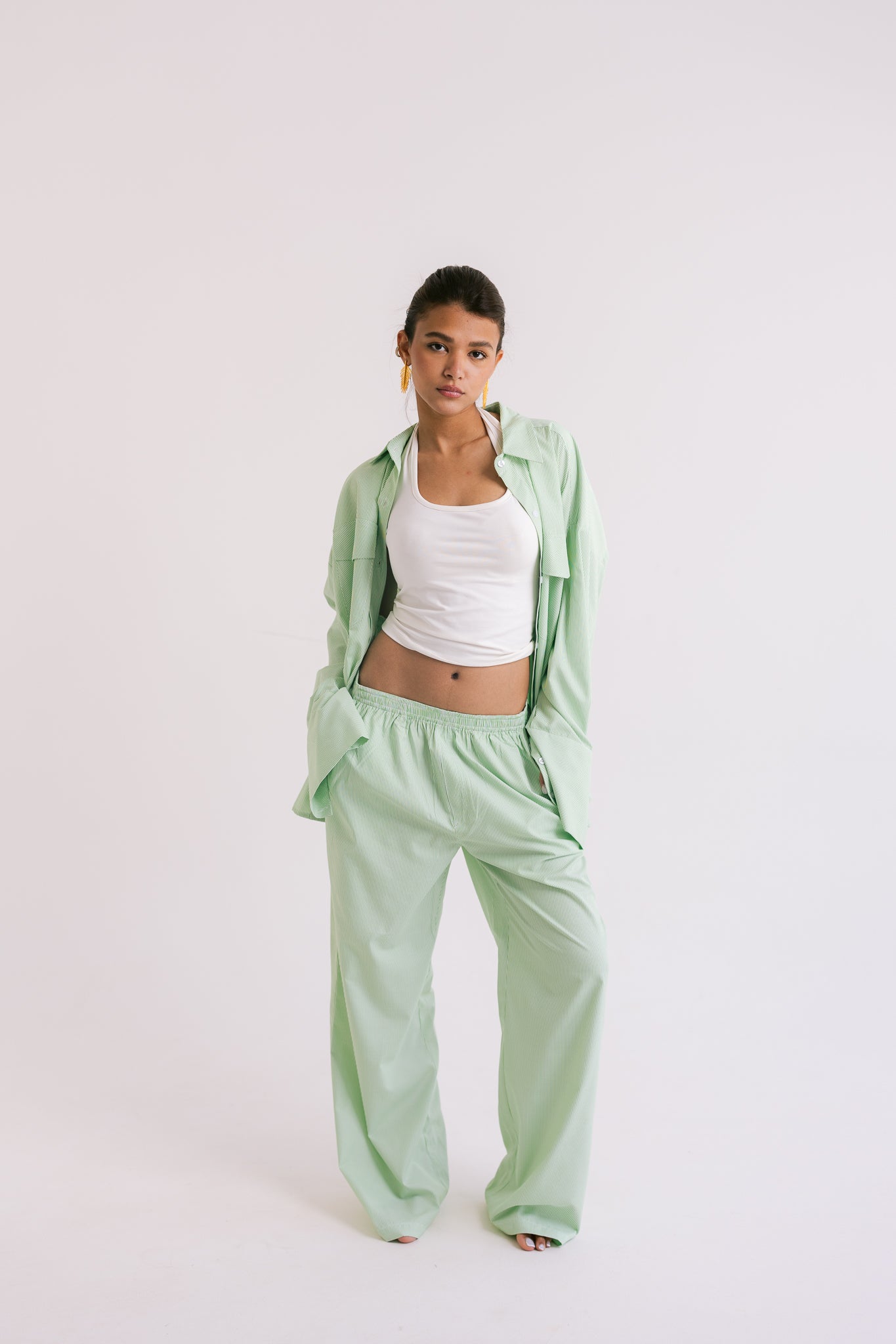 Striped Trousers - Green