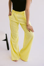 Flowing Linen Trousers - Yellow