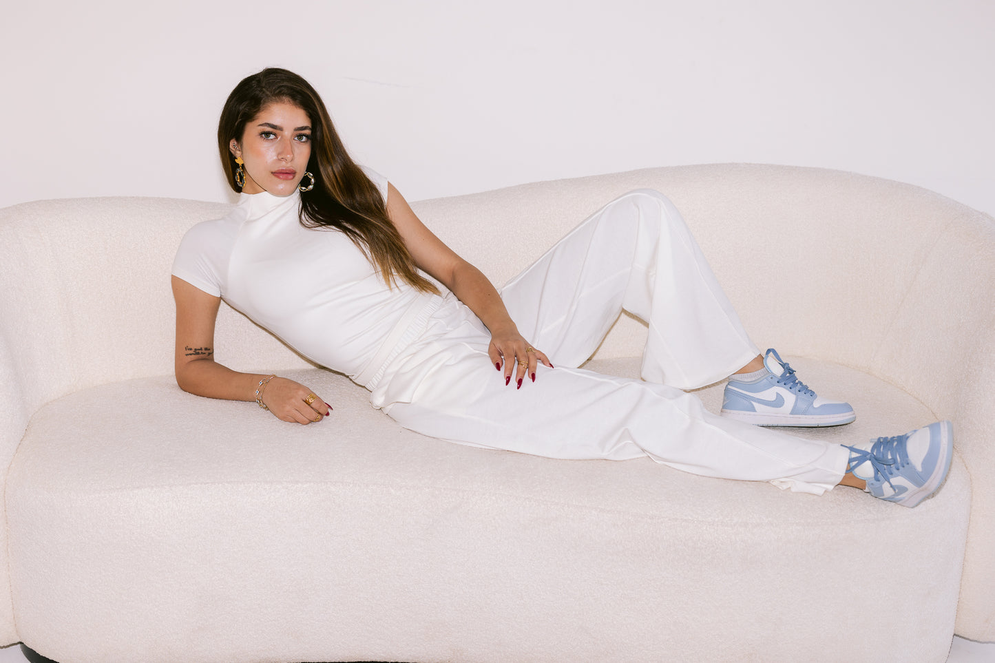 Wide-Leg Jogger Trousers - Offwhite