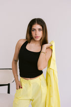 Flowing Linen Trousers - Yellow