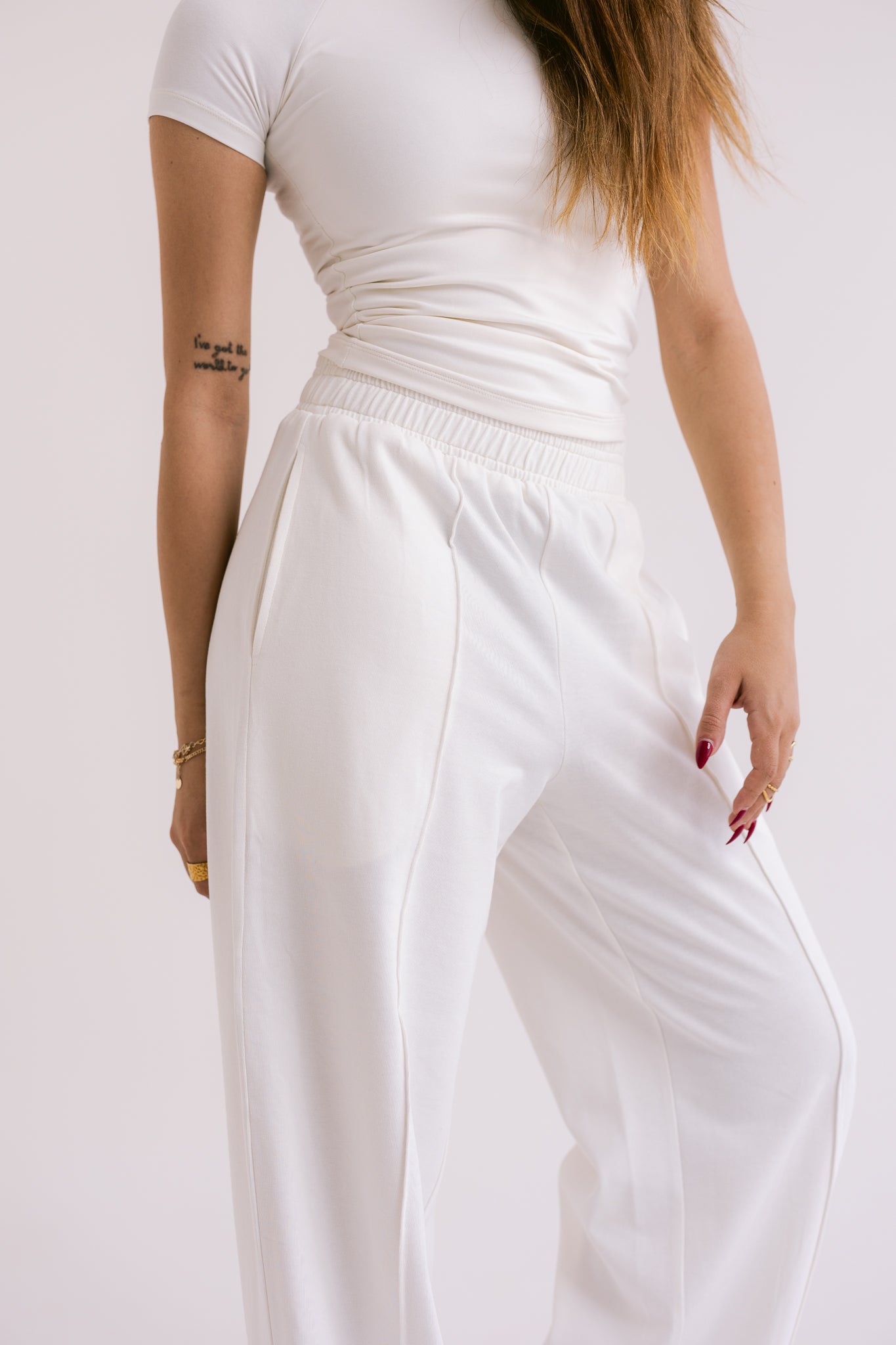 Wide-Leg Jogger Trousers - Offwhite