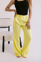 Flowing Linen Trousers - Yellow