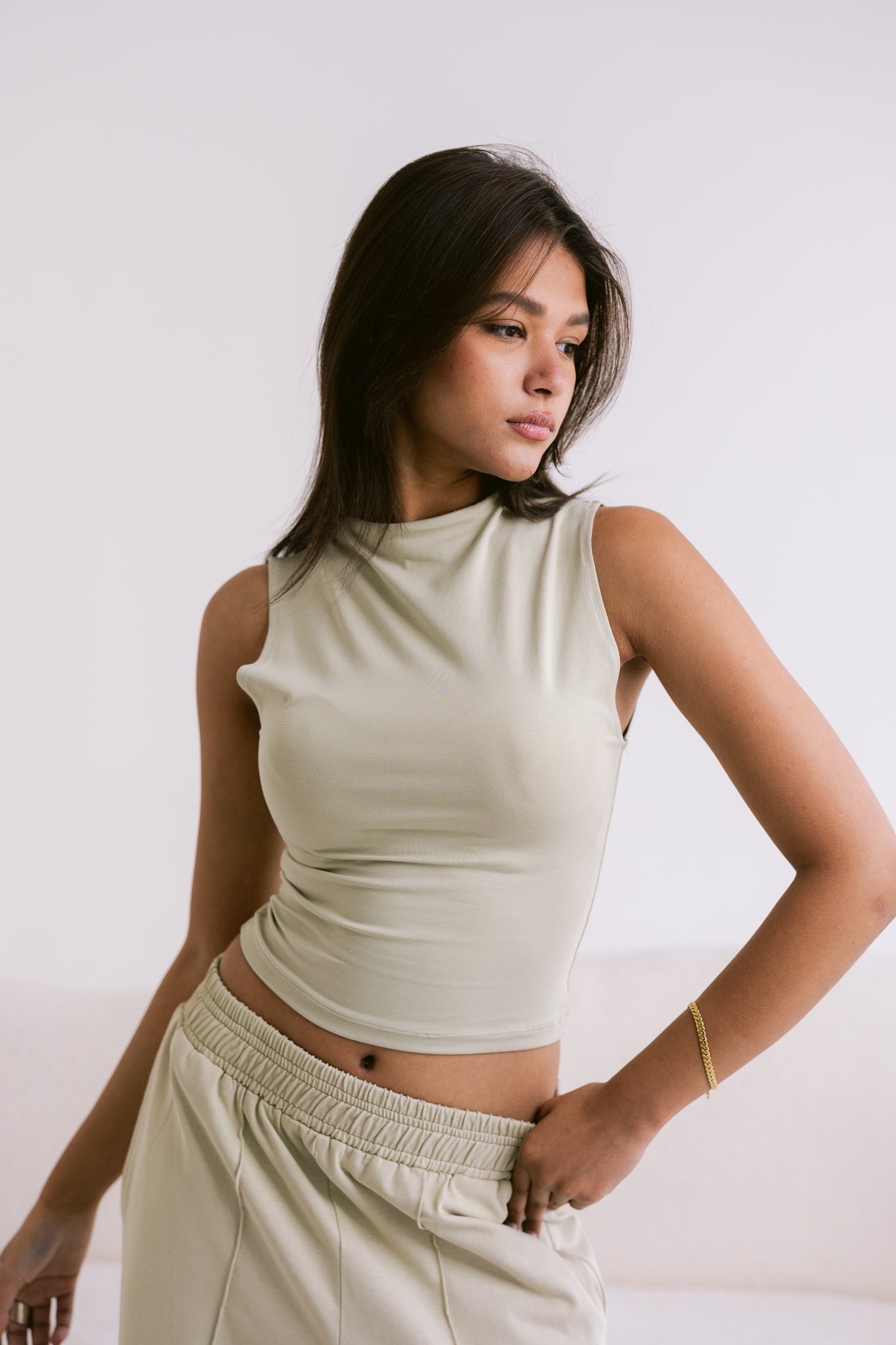 Mock Neck Top - Pistachio