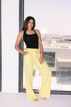 Flowing Linen Trousers - Yellow
