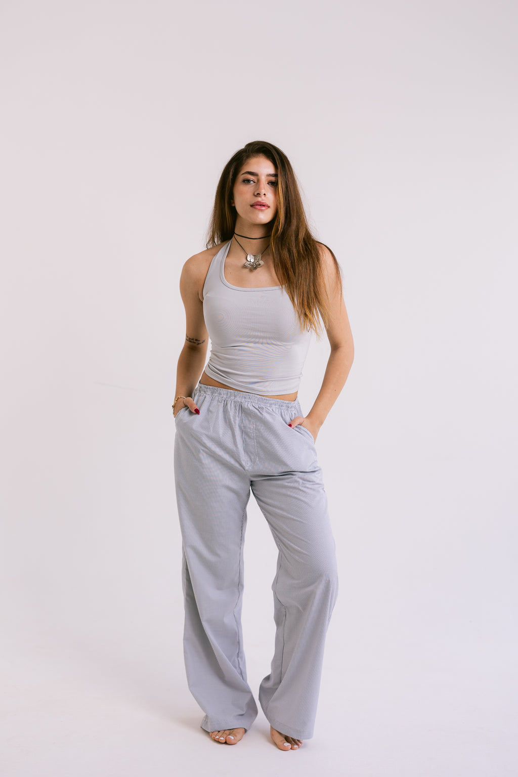 Halter Top - Light Grey