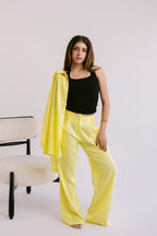 Flowing Linen Trousers - Yellow