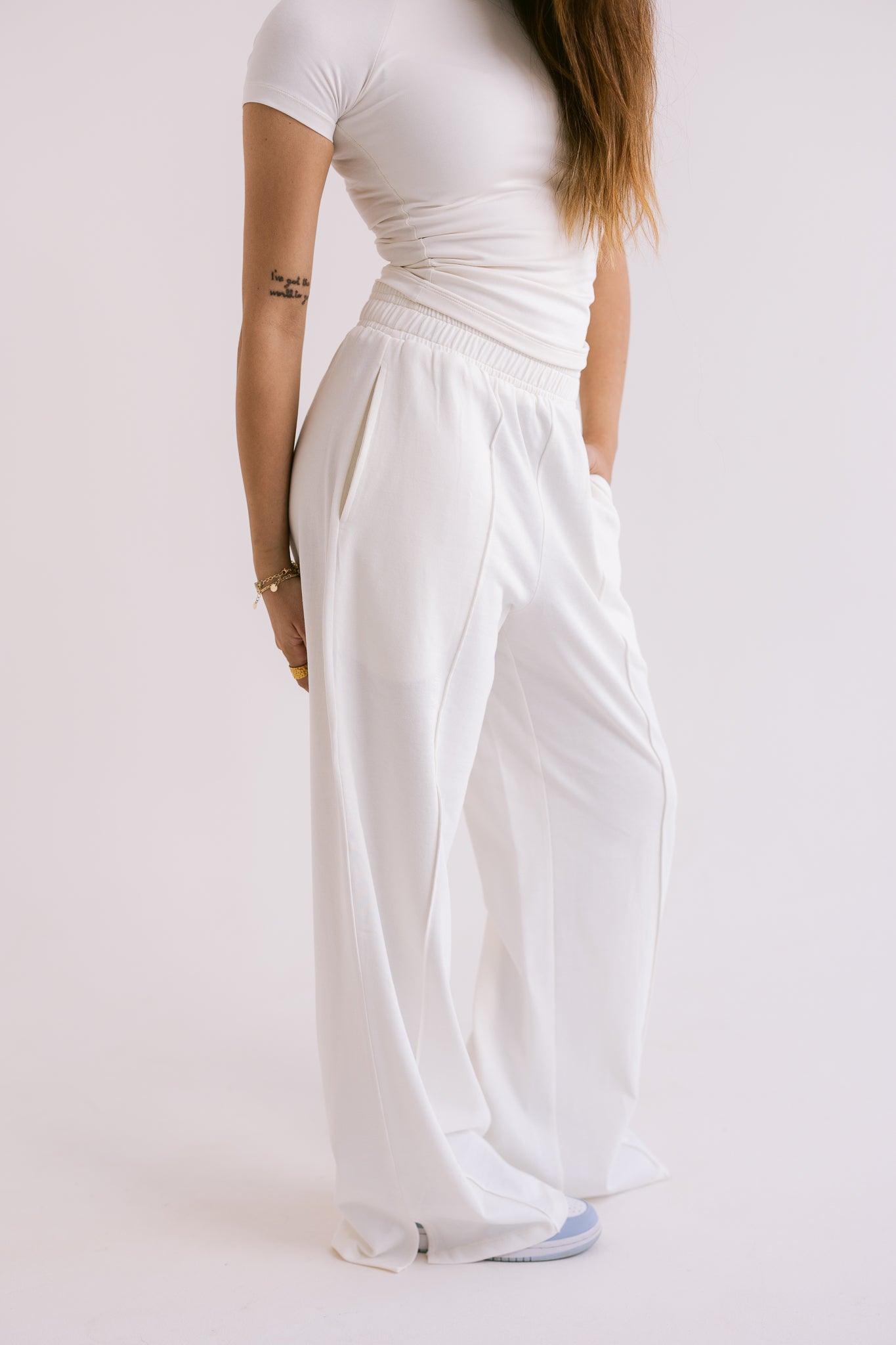 Wide-Leg Jogger Trousers - Offwhite