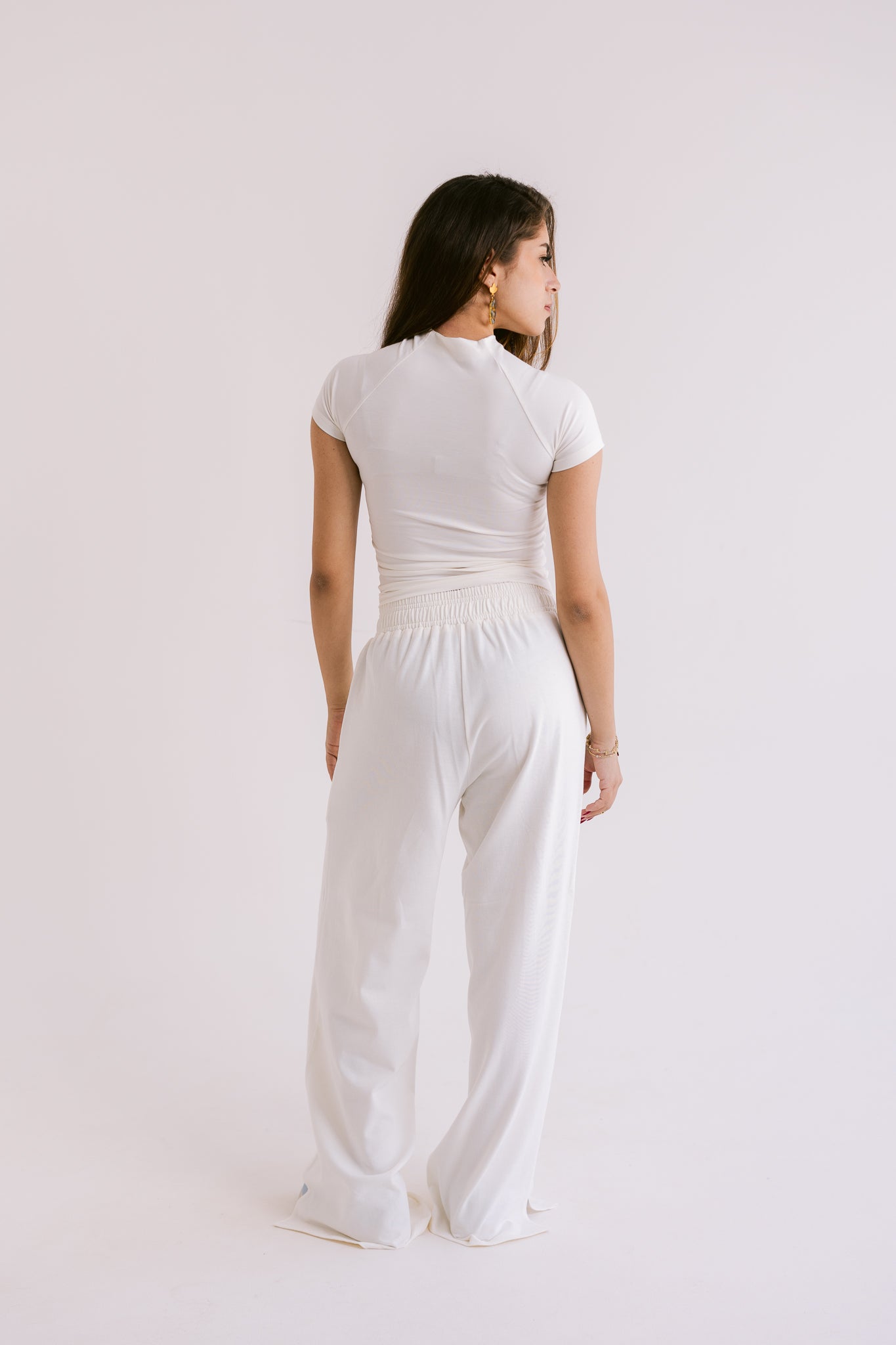 Wide-Leg Jogger Trousers - Offwhite