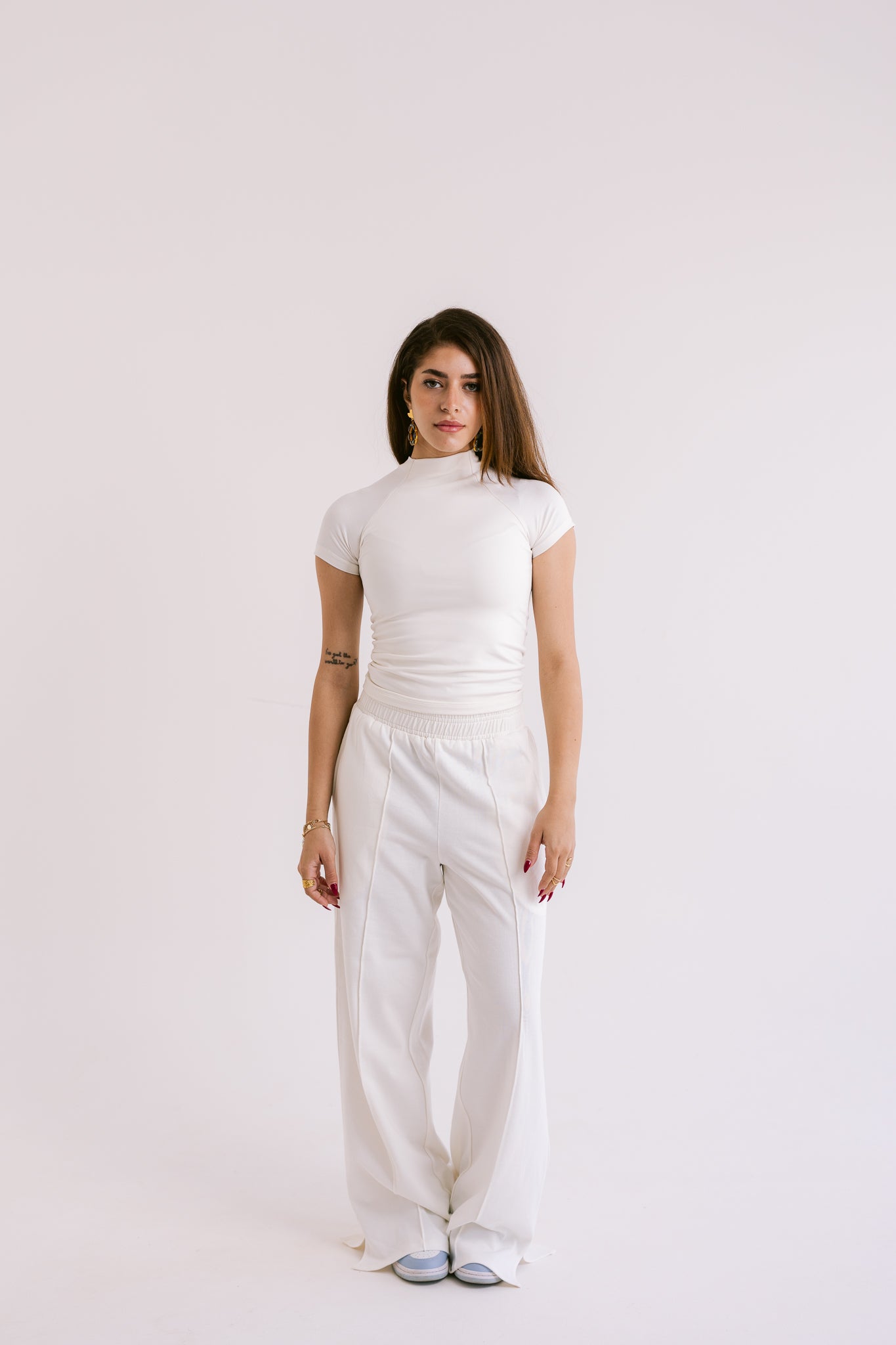 Wide-Leg Jogger Trousers - Offwhite