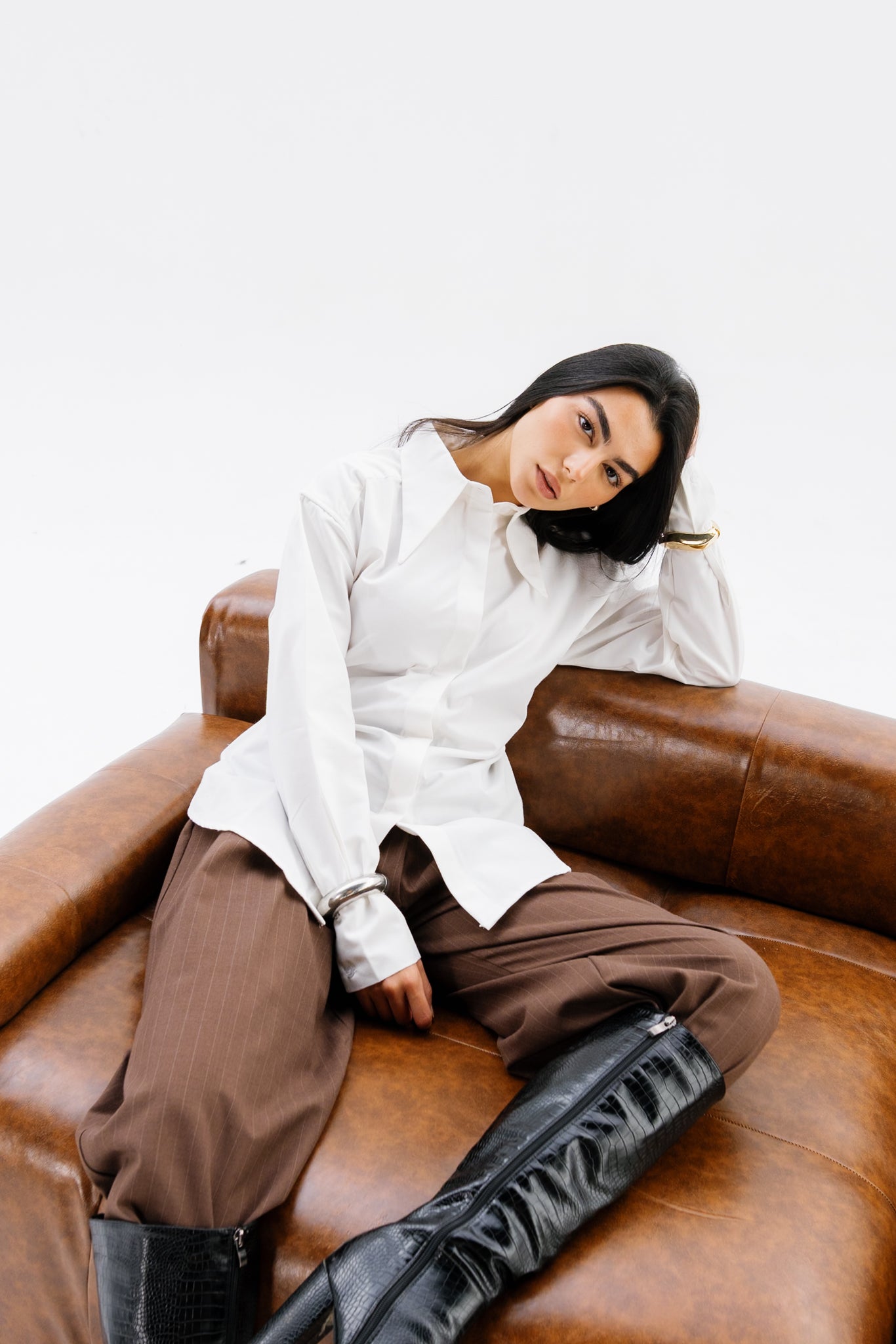 Dad Fitted Shirt - White