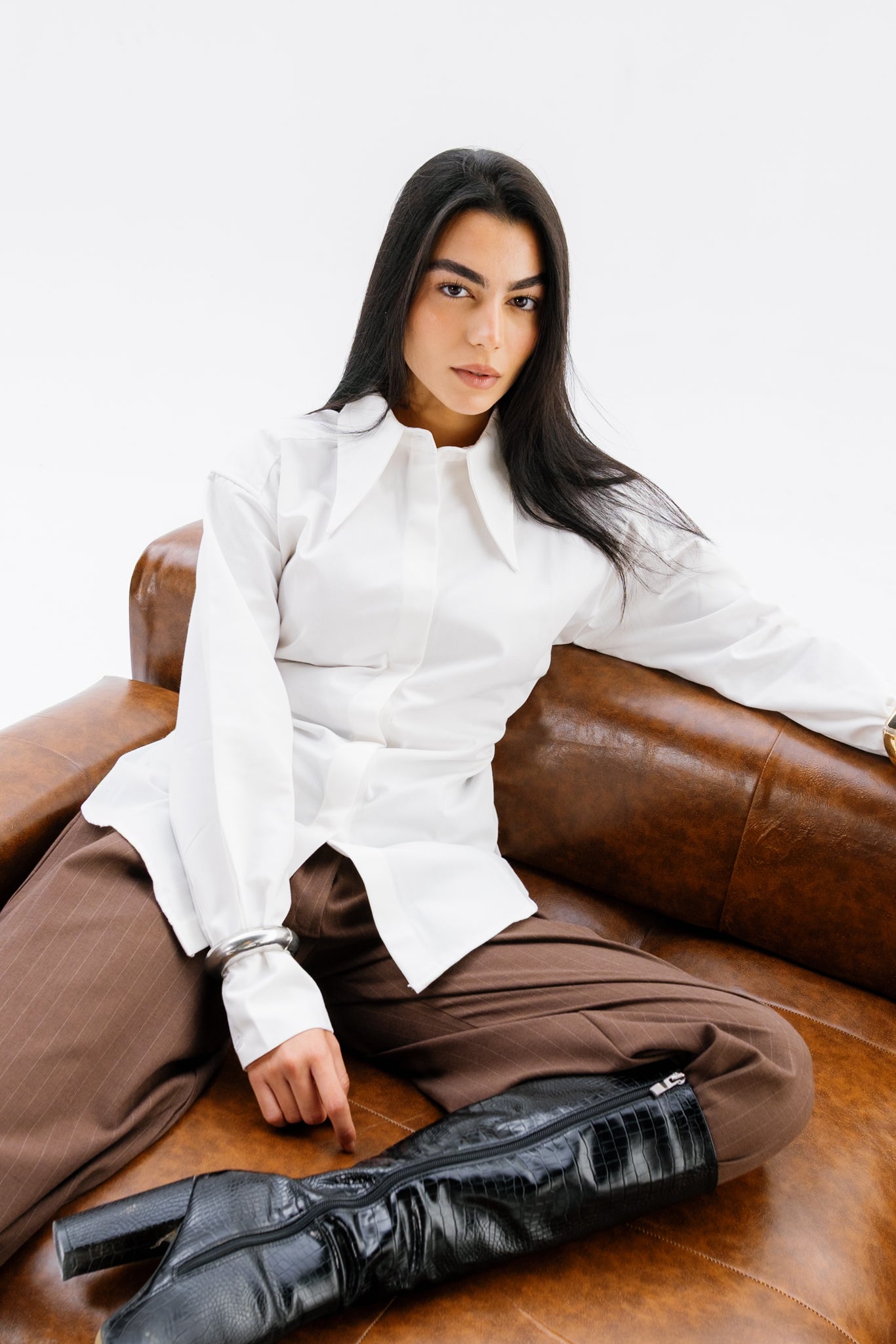 Dad Fitted Shirt - White