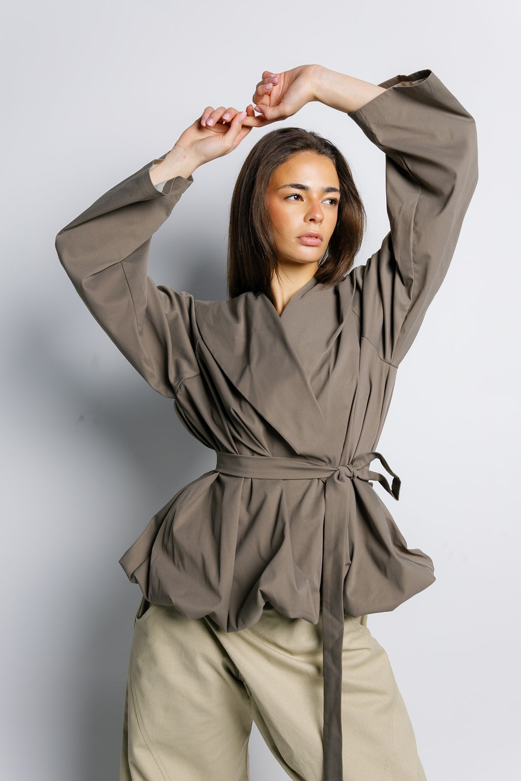 Offset Balloon Jacket - Olive