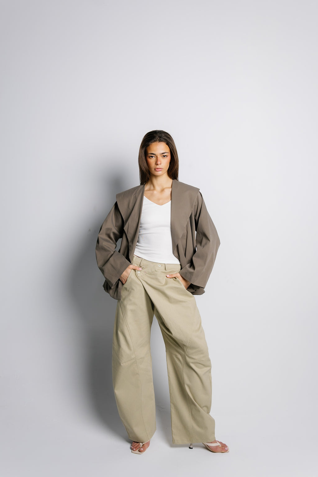 Offset Balloon Jacket - Olive