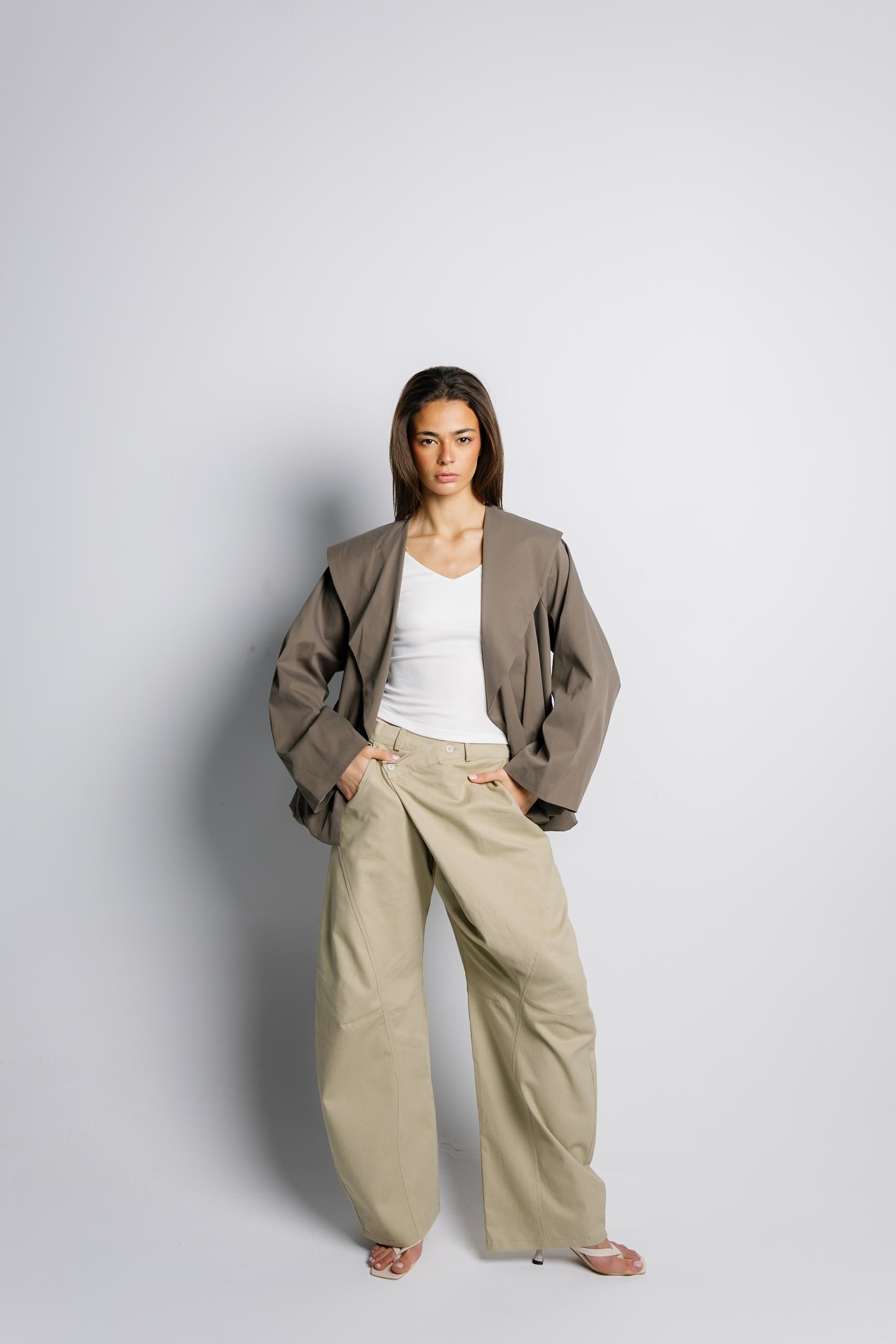 Offset Balloon Jacket - Olive