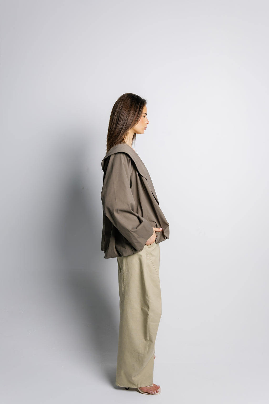 Offset Balloon Jacket - Olive