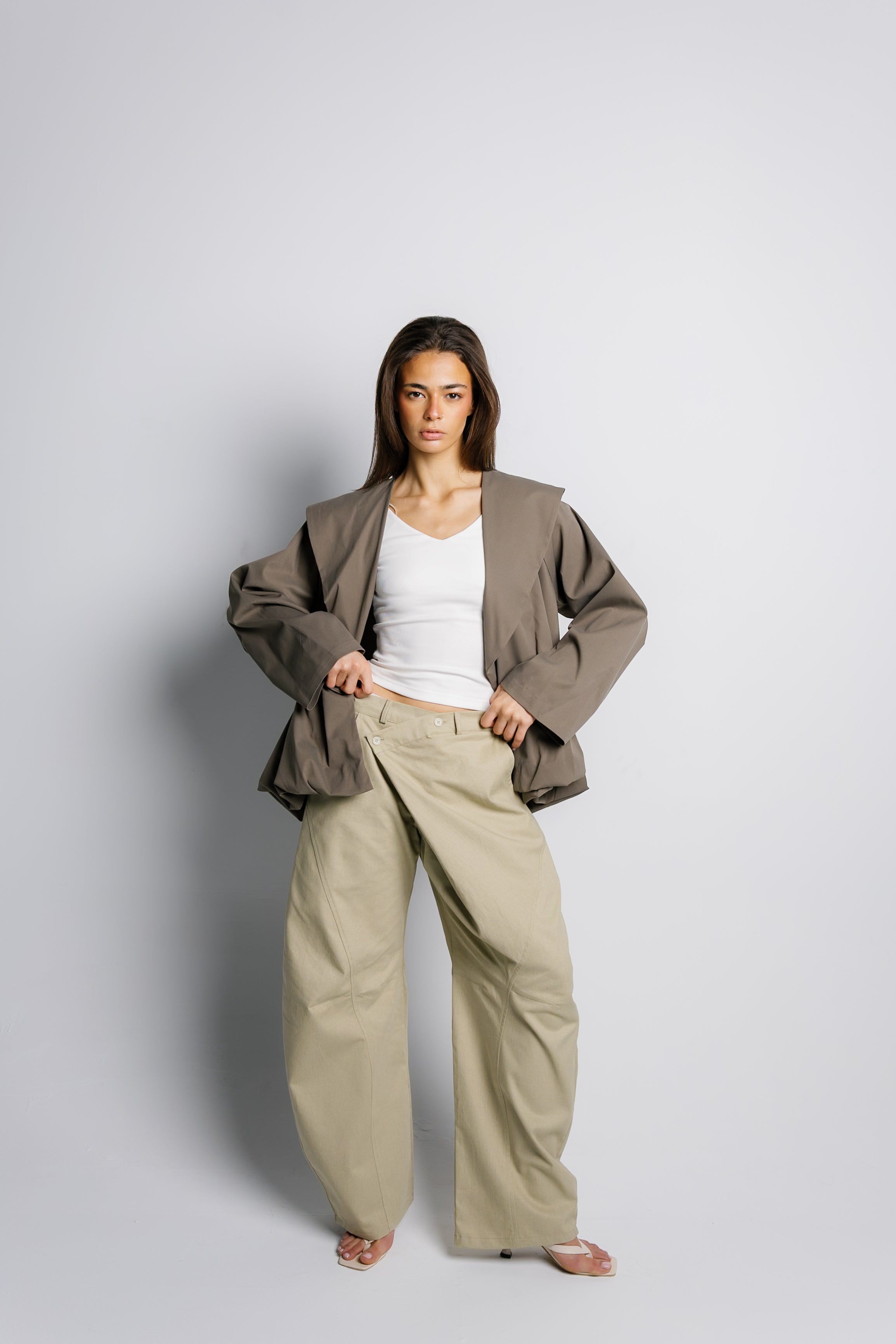 Offset Balloon Jacket - Olive