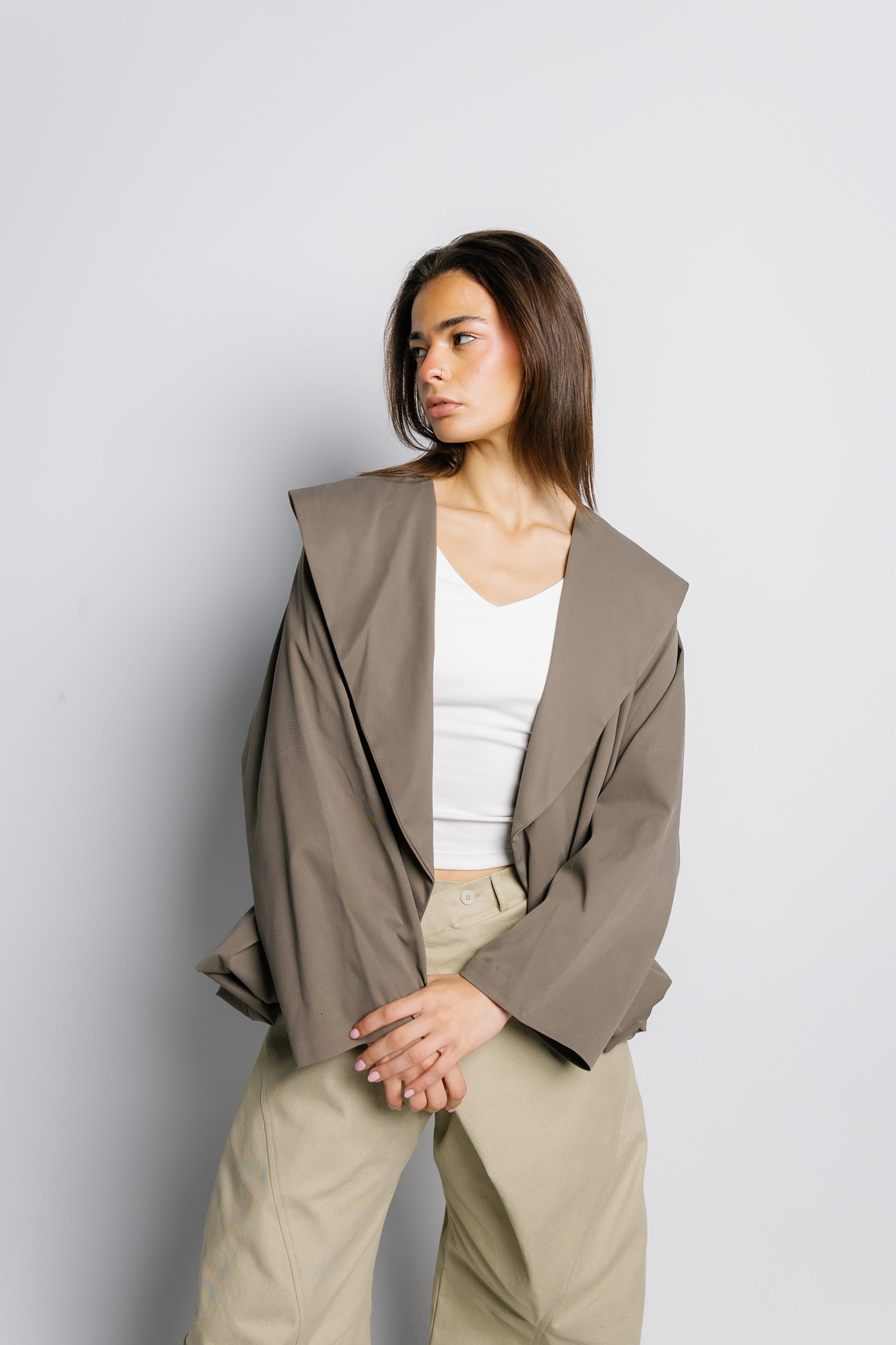Offset Balloon Jacket - Olive