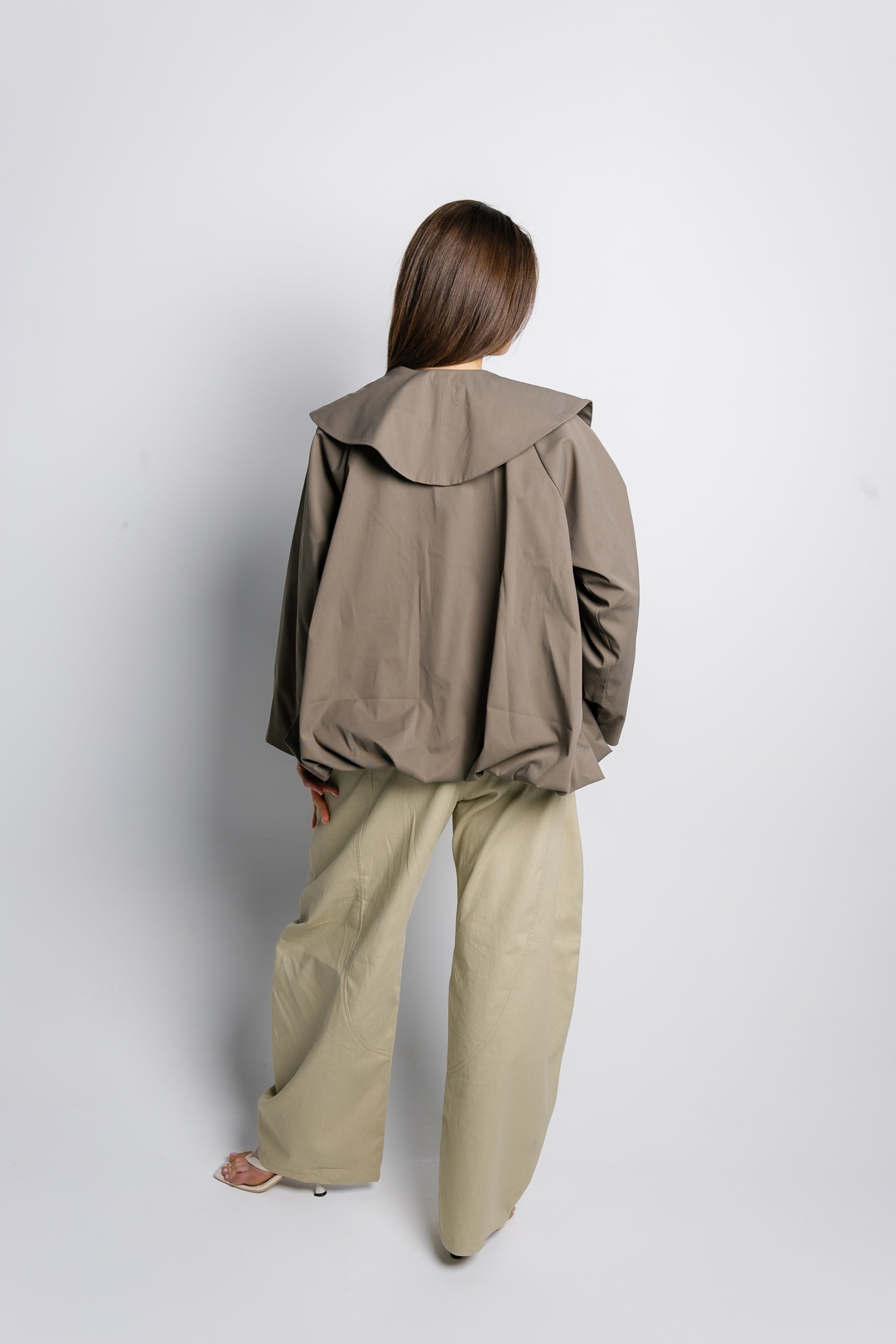 Offset Balloon Jacket - Olive