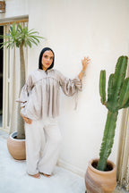 Sea Ruffle Blouse - Coffee