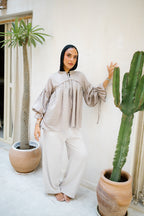 Sea Ruffle Blouse - Coffee