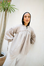 Sea Ruffle Blouse - Coffee