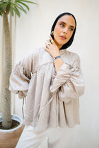 Sea Ruffle Blouse - Coffee