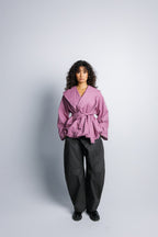 Offset Balloon Jacket - China Rose