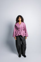 Offset Balloon Jacket - China Rose