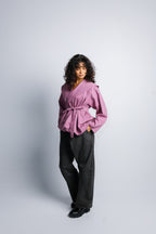 Offset Balloon Jacket - China Rose