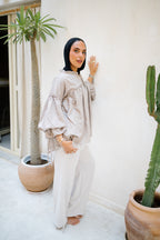 Sea Ruffle Blouse - Coffee