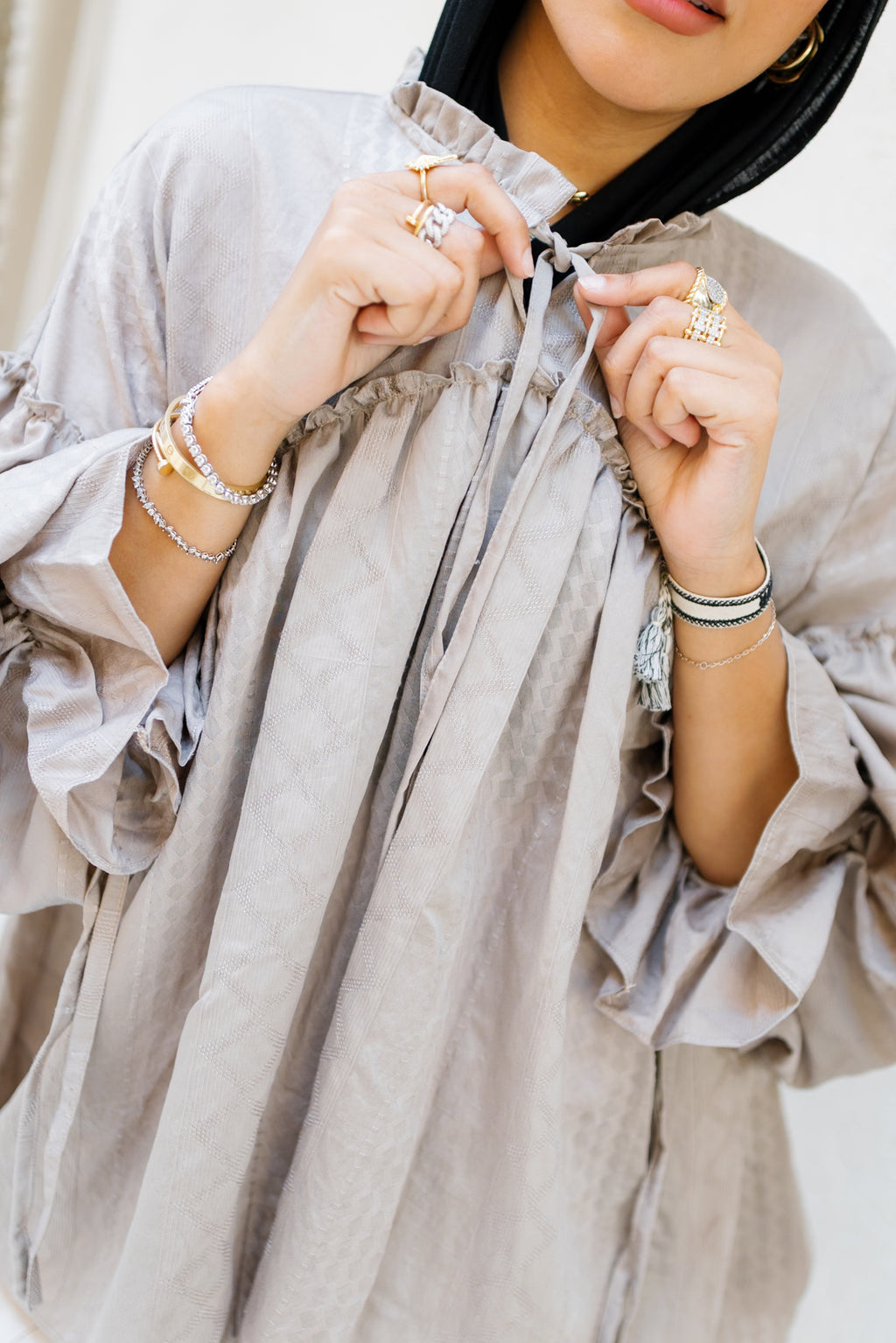 Sea Ruffle Blouse - Coffee
