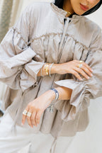 Sea Ruffle Blouse - Coffee