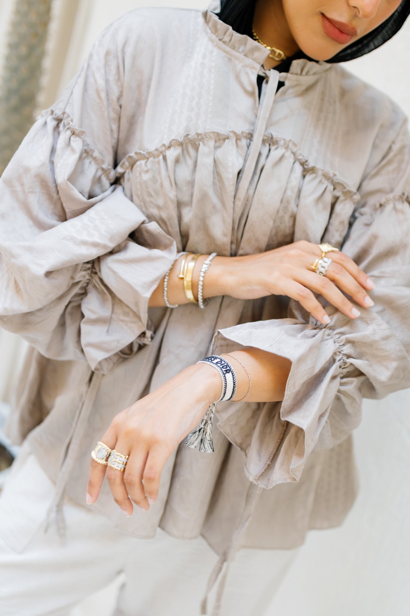 Sea Ruffle Blouse - Coffee