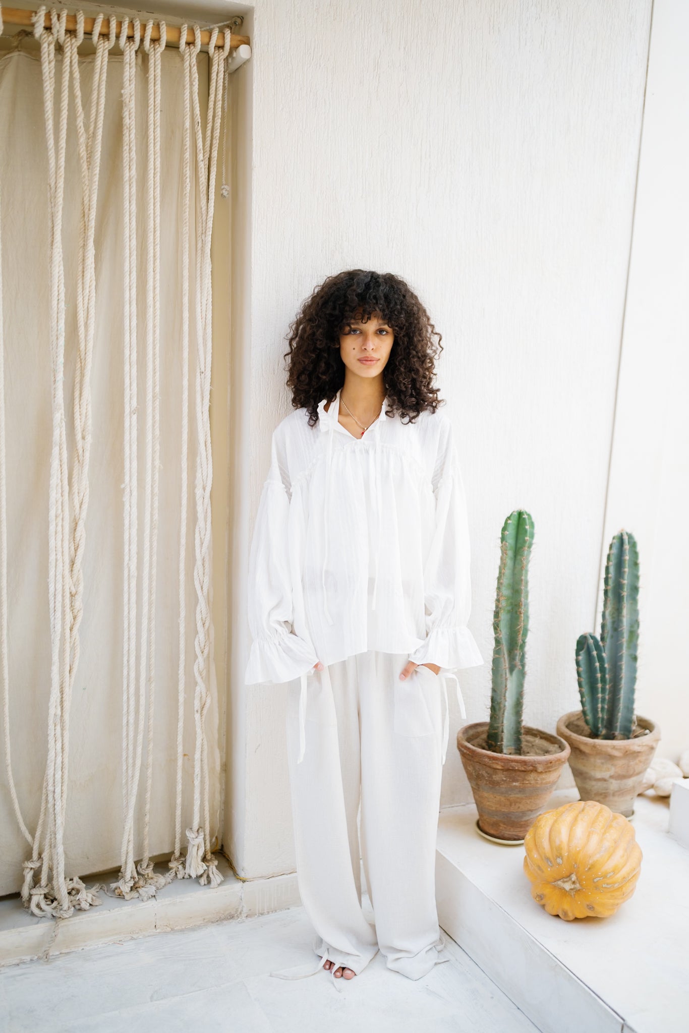 Sea Ruffle Blouse - White