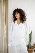 Sea Ruffle Blouse - White