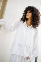 Sea Ruffle Blouse - White